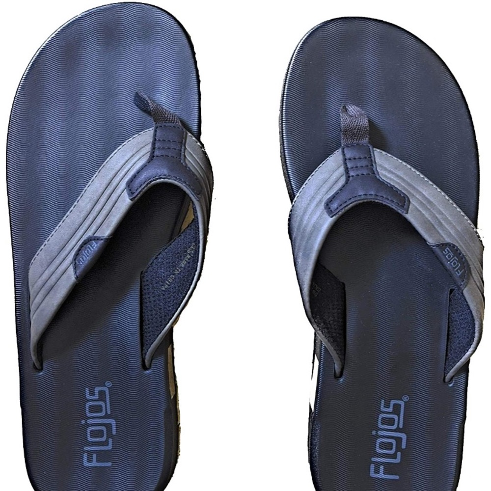 NWT Flojos Men’s Grey and Black Flip Flop